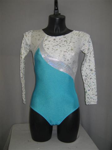 Body azzurro in lycra e bianco
